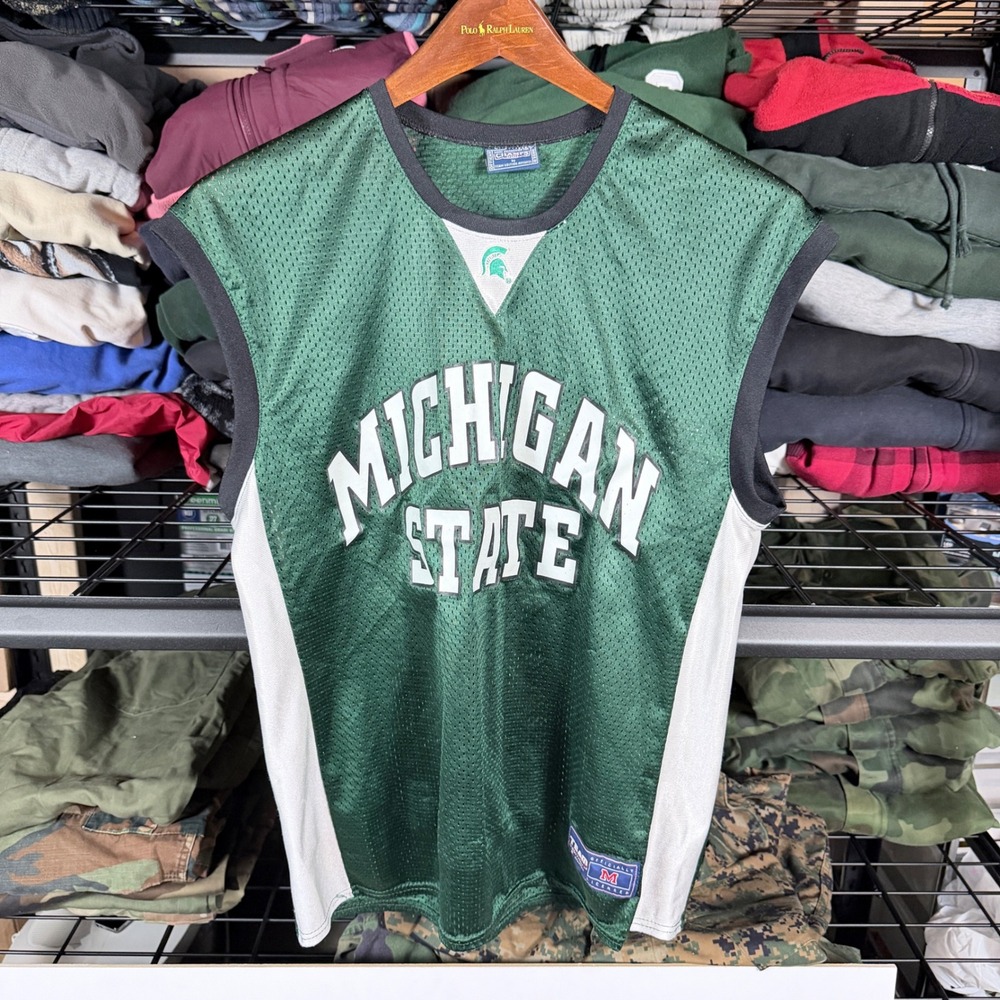 Michigan State Spartans Basketball Jersey‎ Mens Medium Green Champs Team Edition